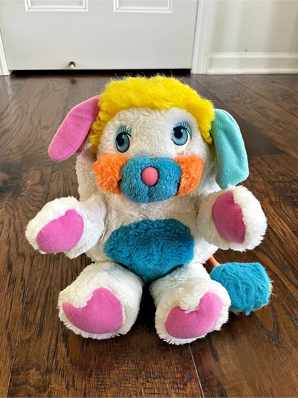 VINTAGE 1985 PUFFBALL POPPLE WHITE POPPLES STUFFED ANIMAL PLUSH TOY
